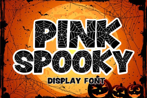 Pink Spooky: A Spider-Web Halloween Font with a Playful Edge